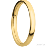 3 mm wide Ultra Comfort (our most comfortable profile) 14K Yellow Gold band.