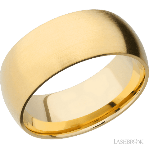 9 mm wide Domed 14K Yellow Gold band.