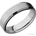 6 mm wide Beveled Titanium band.