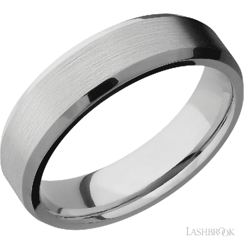 6 mm wide Beveled Titanium band.