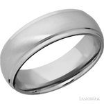 7 mm wide Domed Stepped Down Edges Titanium band.