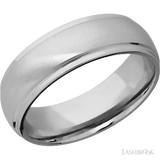 7 mm wide Domed Stepped Down Edges Titanium band.