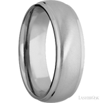 7 mm wide Domed Stepped Down Edges Titanium band.