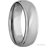 7 mm wide Domed Stepped Down Edges Titanium band.