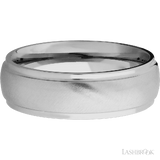 7 mm wide Domed Stepped Down Edges Titanium band.