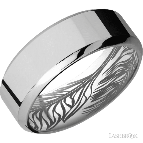 8 mm wide High Bevel Titanium band.