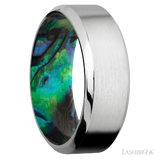 8 mm wide High Bevel Cobalt Chrome band featuring a Abalone sleeve.