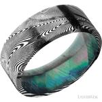 8 mm wide Flat Tightweave band featuring a Black Mother of Pearl sleeve.