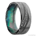 8 mm wide Flat Tightweave band featuring a Black Mother of Pearl sleeve.