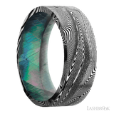 8 mm wide Flat Tightweave band featuring a Black Mother of Pearl sleeve.