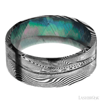 8 mm wide Flat Tightweave band featuring a Black Mother of Pearl sleeve.