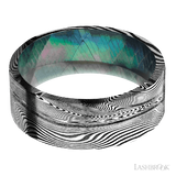 8 mm wide Flat Tightweave band featuring a Black Mother of Pearl sleeve.