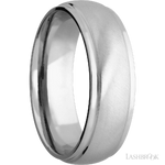 7 mm wide Domed Stepped Down Edges Cobalt Chrome band.