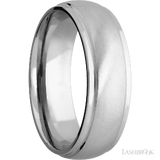 7 mm wide Domed Stepped Down Edges Cobalt Chrome band.