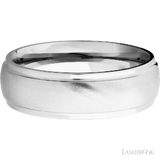 7 mm wide Domed Stepped Down Edges Cobalt Chrome band.