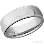 7 mm wide Domed Milgrain Edges Cobalt Chrome band.