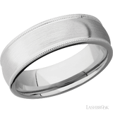 7 mm wide Domed Milgrain Edges Cobalt Chrome band.