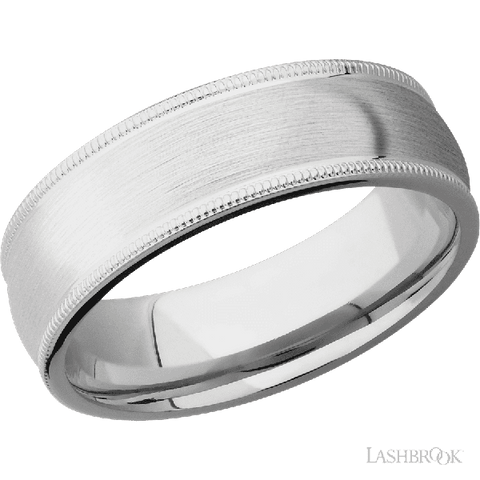 7 mm wide Domed Milgrain Edges Cobalt Chrome band.