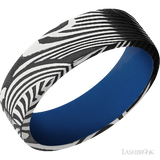7 mm wide Flat Sunset band featuring a Royal Blue sleeve.