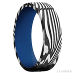 7 mm wide Flat Sunset band featuring a Royal Blue sleeve.