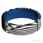 7 mm wide Flat Sunset band featuring a Royal Blue sleeve.