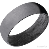 7 mm wide Domed Tantalum band featuring a Forged Carbon Fiber sleeve.
