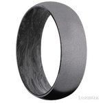 7 mm wide Domed Tantalum band featuring a Forged Carbon Fiber sleeve.