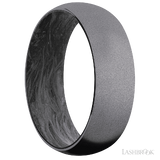 7 mm wide Domed Tantalum band featuring a Forged Carbon Fiber sleeve.