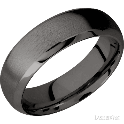 7 mm wide Domed Bevel Tantalum Noir band.