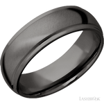 7 mm wide Domed Stepped Down Edges Tantalum Noir band.