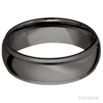 7 mm wide Domed Stepped Down Edges Tantalum Noir band.