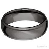 7 mm wide Domed Stepped Down Edges Tantalum Noir band.