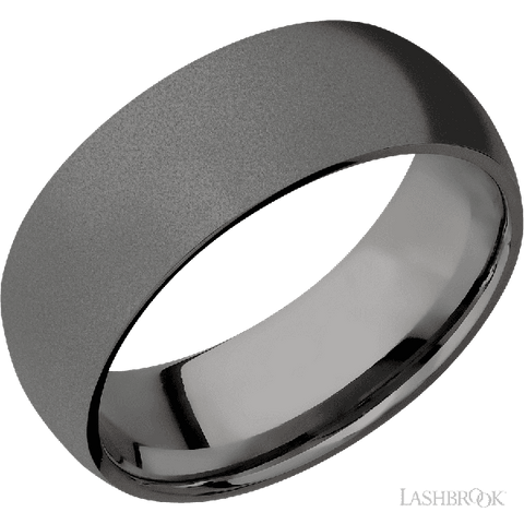 8 mm wide Domed Tantalum Noir band.