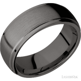 8 mm wide Domed Stepped Down Edges Tantalum Noir band.
