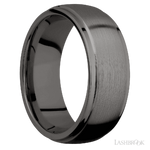 8 mm wide Domed Stepped Down Edges Tantalum Noir band.