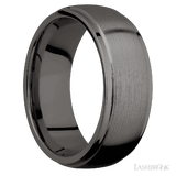 8 mm wide Domed Stepped Down Edges Tantalum Noir band.