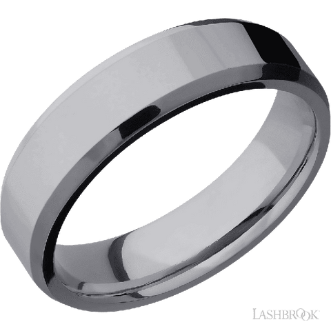 6 mm wide Beveled Tantalum band.