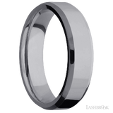 6 mm wide Beveled Tantalum band.