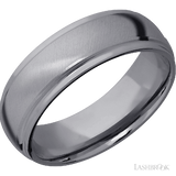 7 mm wide Domed Stepped Down Edges Tantalum band.