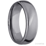 7 mm wide Domed Stepped Down Edges Tantalum band.