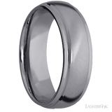 7 mm wide Domed Stepped Down Edges Tantalum band.