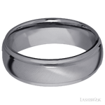 7 mm wide Domed Stepped Down Edges Tantalum band.