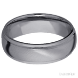 7 mm wide Domed Stepped Down Edges Tantalum band.