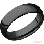6 mm wide Domed Zirconium band.