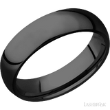 6 mm wide Domed Zirconium band.