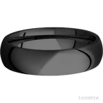 6 mm wide Domed Zirconium band.