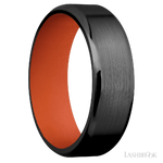 7 mm wide Beveled Zirconium band featuring a Hunter Orange sleeve.