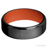 7 mm wide Beveled Zirconium band featuring a Hunter Orange sleeve.
