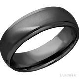 7 mm wide Domed Stepped Down Edges Zirconium band.