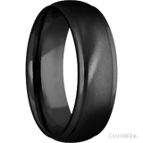 7 mm wide Domed Stepped Down Edges Zirconium band.